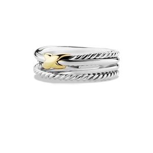 David Yurman Gold X crossover ring